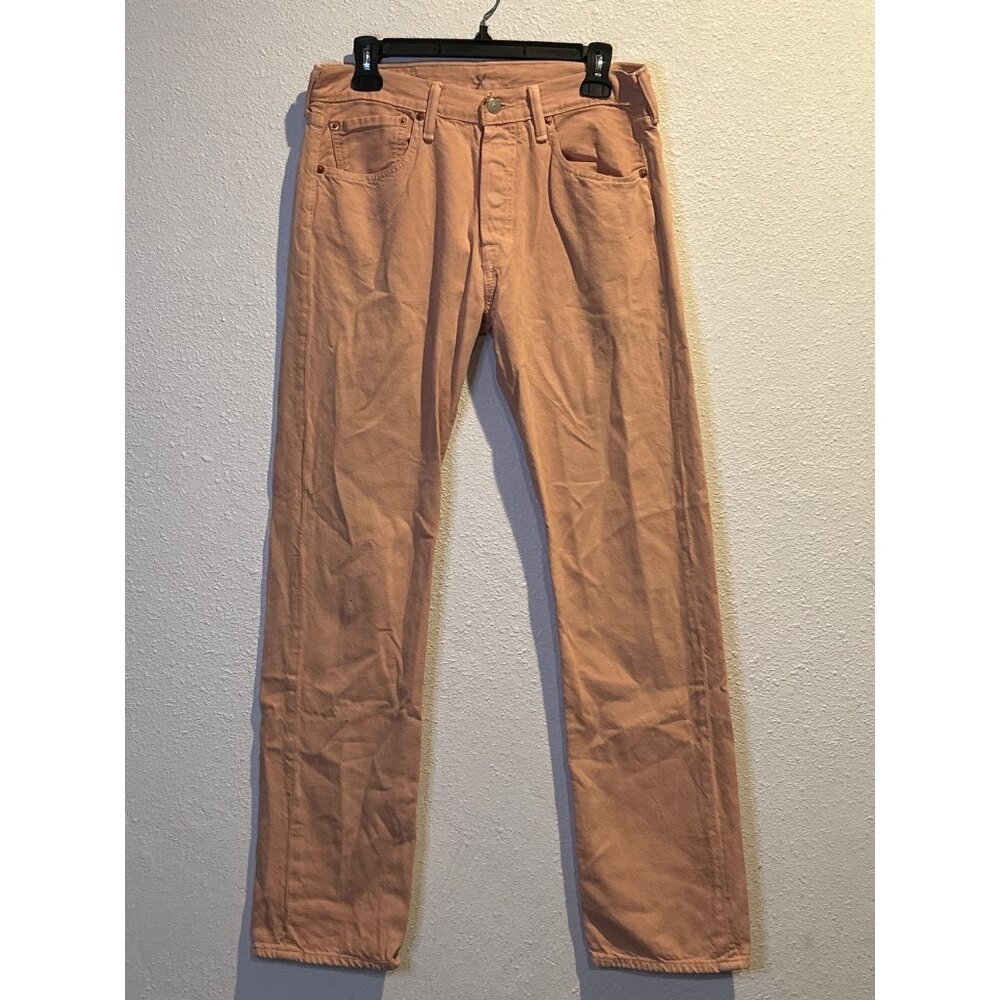 Levi's 501 "sample" Jeans 32x32 Straight Button fly Pink Salmon Mexico